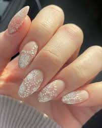 Lace pattern nail art